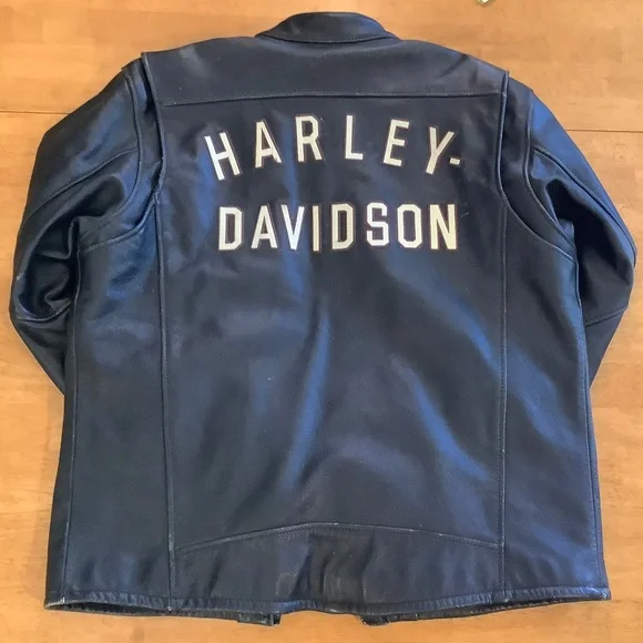 Genuine Harley Davidson Men’s Large black leather riding jacket - Picture 8 of 16